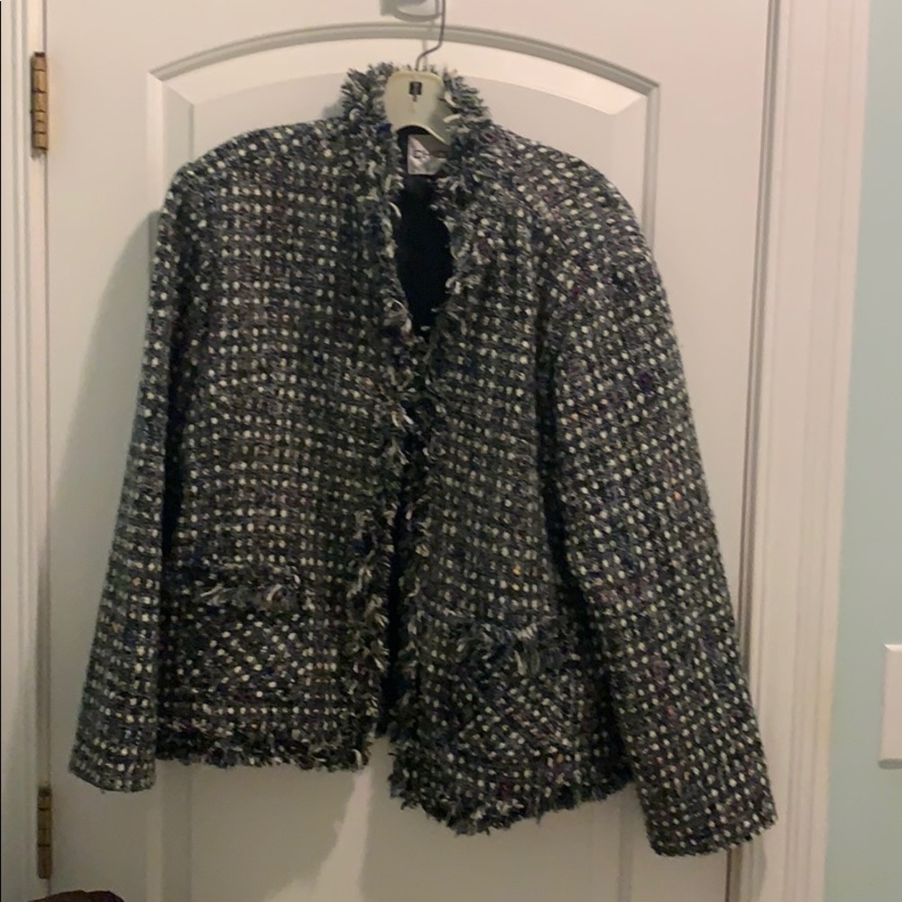 Chico’s multicolored tweed jacket